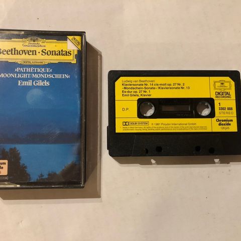 LUDWIG VAN BEETHOVEN / PIANO SONATAS - MUSIKK KASSETTE (MC)