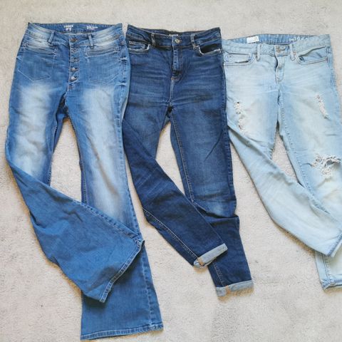 3 stk jeans (2 nye) str 38