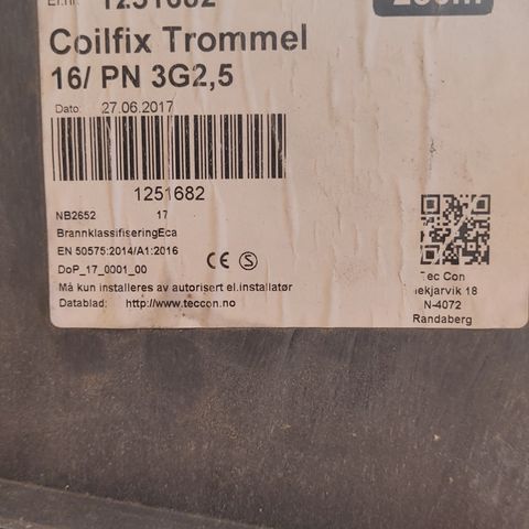 Coilfix Trommel PN 3G2,5