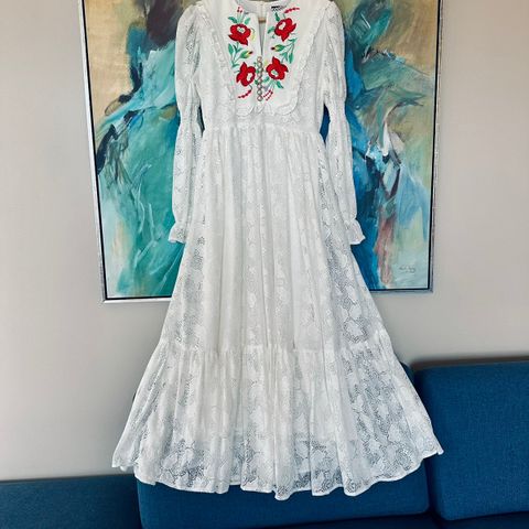 White Lace Boho Maxi-Dress