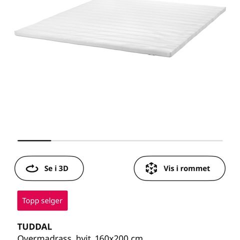 Helt ny overmadrass, Tuddal  fra IKEA!