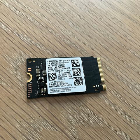 Samsung SSD 256 GB M.2 nvme