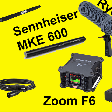 Leie: Proff lydpakke for video. Zoom F6, Senheiser MKE 600 +++