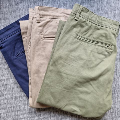 Chinos x3, Navy Beige grønn