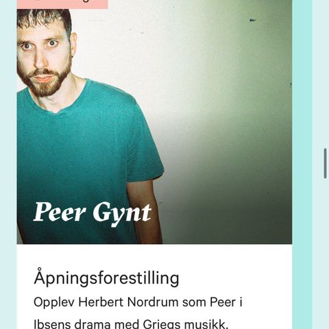 UTSOLGT - 2 billetter til Peer Gynt under Festspillene fredag 24. mai kl 19.00