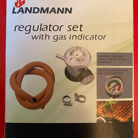 UBRUKT LANDMANN GASSREGULATOR MED INDIKATOR(MED REST PÅ GASSFLASKE)