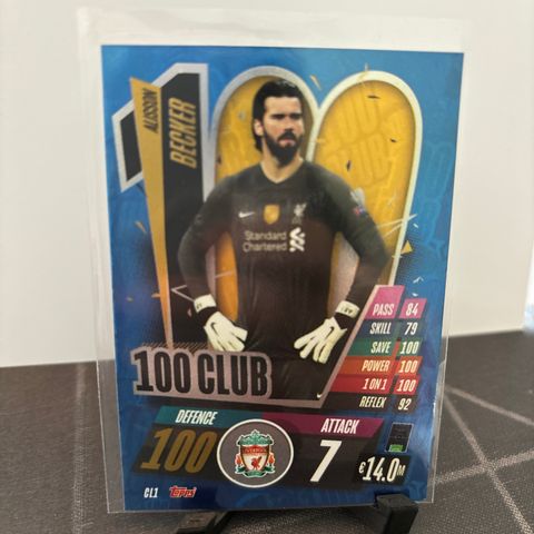 Alisson Becker 100club Fotballkort