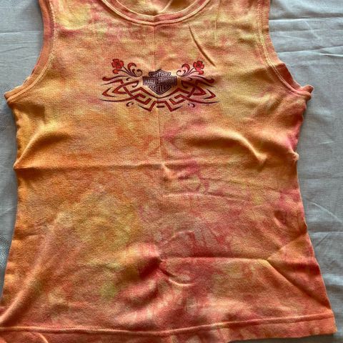 Vintage Orange Harley Davidson Singlet