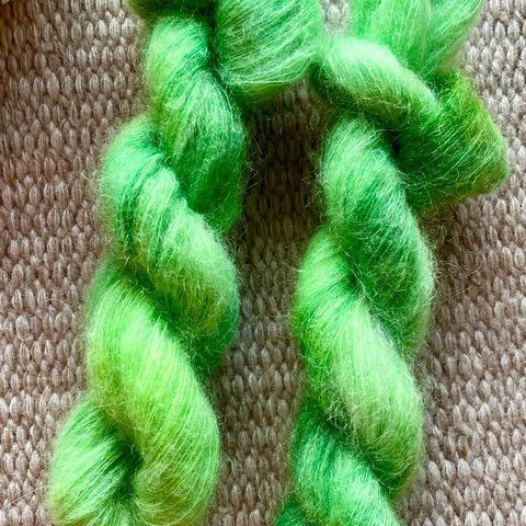 Kid mohair, håndfarget, 25g