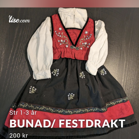 Bunad/festdrakt str 1-3 åe