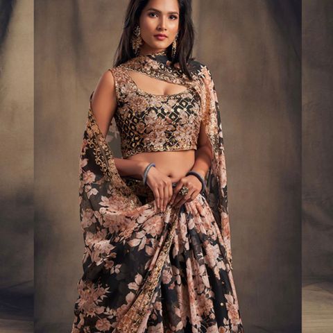 Lehenga Choli Indisk Pakistansk Fest/Brudekjole