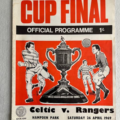 Program Celtic - Rangers Skotsk Cup Finale 1969
