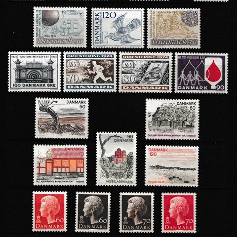 Danmark 1974 - Årssett postfriske frimerker