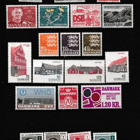 Danmark 1972 - Årssett postfriske frimerker