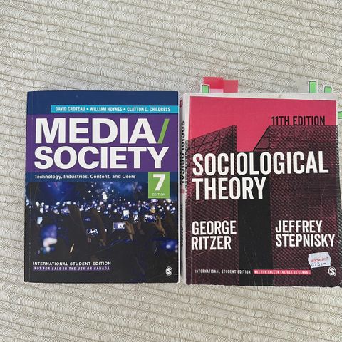 Sosiologi NTNU Bøker - Sos1001 og Sos1006 - Samfunnsteori - Mediesosiologi