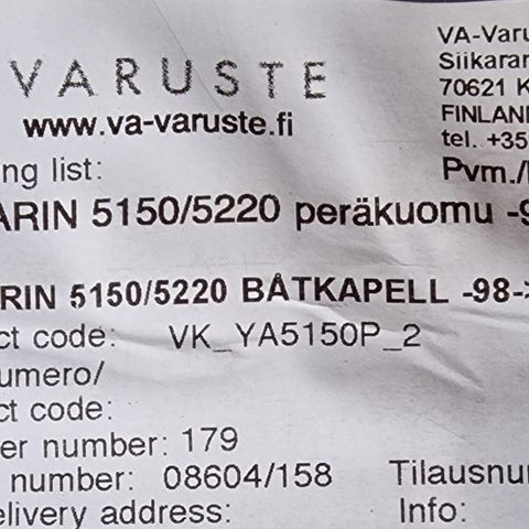 Fabrikkny originalkalesje til Yamarin 5220