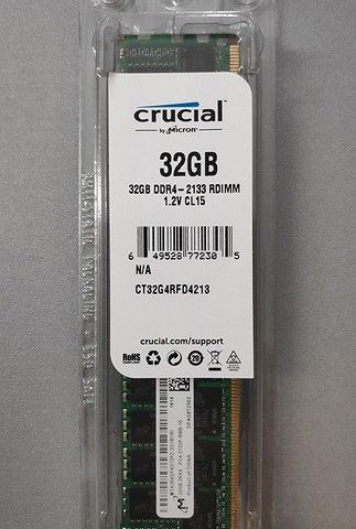 Crucial 32GB DDR4 Reg ECC RAM / Minnebrikke