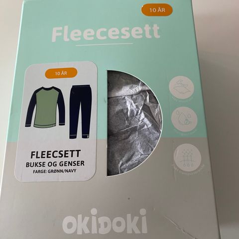 Fleecsett bukse og genser str. 10 år