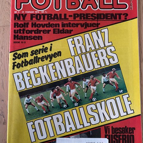Fotballrevyen 8-1978:  Arsenal, portrett Steve Coppell, Kenny Dalgliesh, Cruijff