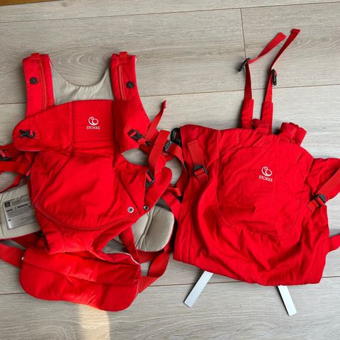 Rød Stokke front and back carrier bæresele