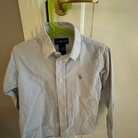Ralph Lauren stripete skjorte (blå/hvit) str 5 år (5T)