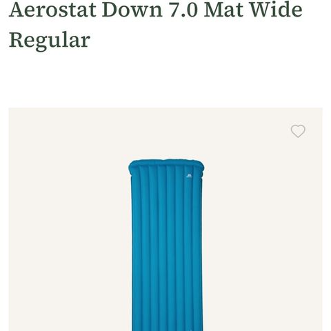 Nytt Mountain Equipment Aerostat Down 7.0 Mat Regular Mykonos Blue