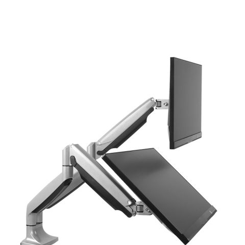 iiglo Mantis Dual Monitor Arm Silver