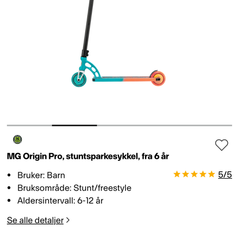 Pent brukt stuntsparkesykkel