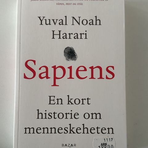 Yuval Noah Harari Sapiens En kort historie om menneskeheten bok