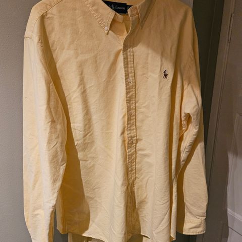Ny lysegul Polo Ralph Lauren Oxford-skjorte