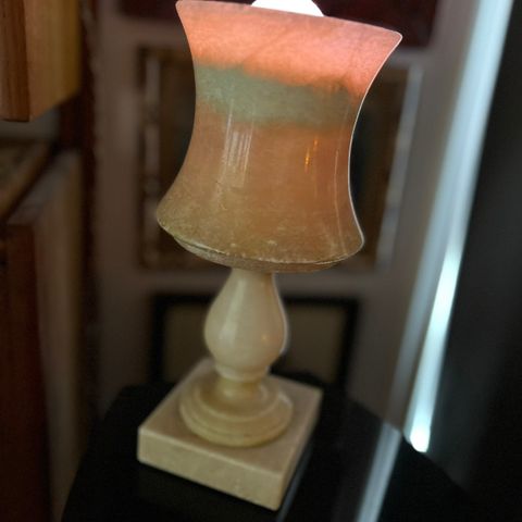 Vintage 1960 Alabaster Bordlampe