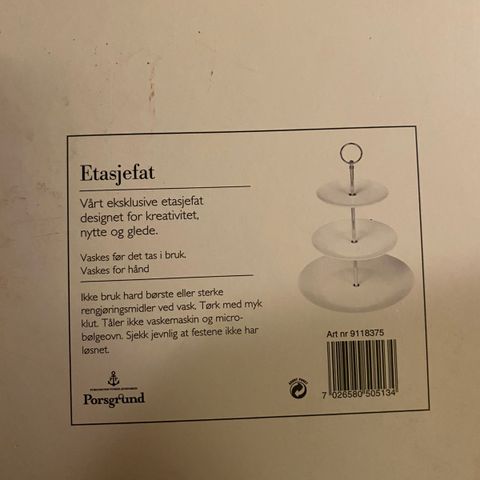 Etasjefat fra Porsgrund. Ubrukt.