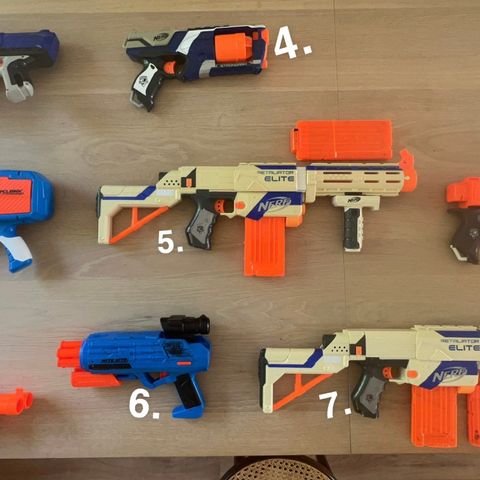 NERF blastere og skumpiler