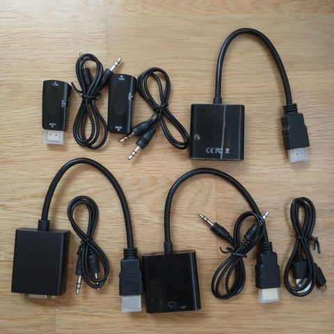 HDMI til VGA adaptere ( Aktiv med strøm / med Lydutgang / Hunn - Hunn type )