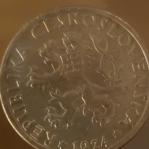 Gammel mynt fra ceskoslovakia (1924)