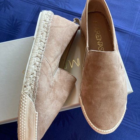 Marenas espadrillos i semsket skinn str 37 - beige