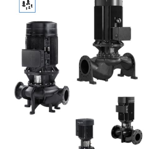 Ubrukt Grundfos Tp 50 - 120/2 Ettrins tørløberpumpe med spiralhus.