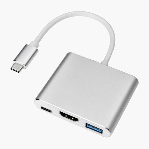 USB type C-hub med tre utganger