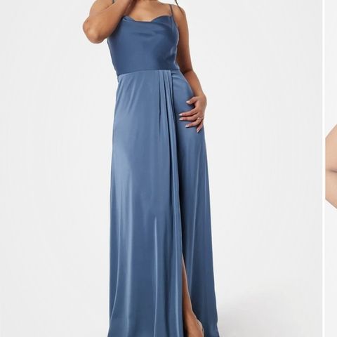 Bubbleroom waterfall slit gown, kjole str 40