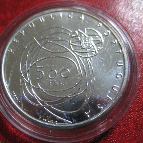 500 Escudos Portugal 2001 sølv unc