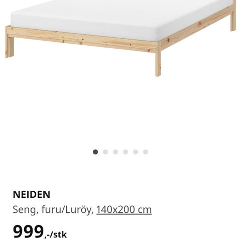 NEIDEN seng, IKEA, inkl. ribbebunn Lurøy