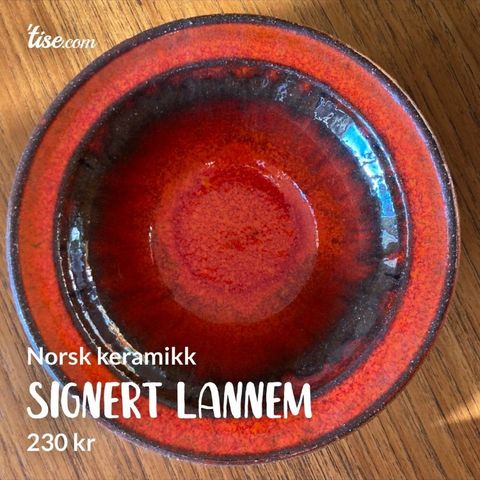 Signert Lannem norsk keramikk
