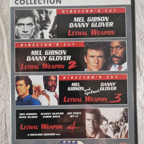 Lethal Weapon Collection komplett 1 - 4 DVD norsk tekst ripefrie