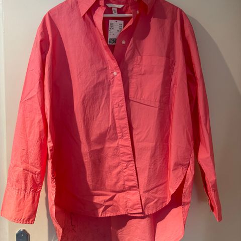 Oversized Poplin skjorte fra H&M, str XS