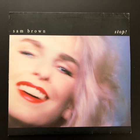 SAM BROWN. "Stop!"  1988 vinyl LP  - Med xtra insert!