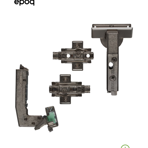 Epoq Tiomos SoftClose-hengsler 110 90A, 2 stk. (mørk aluminium) 9 stk