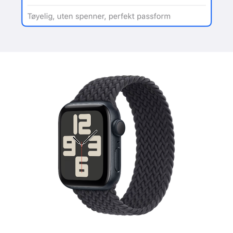 Apple Watch SE (GPS) 2023 - 40mm urkasse av aluminium. Solo loop.