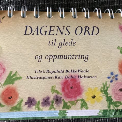 DAGENS ORD» Gode ord. Én for hver dag. H. 15 cm B. 11,5 cm, 250 gr. MEGET FIN!