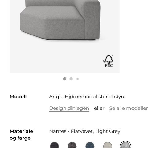 Sofa mondul, hjørne. Angle fra Bolia.