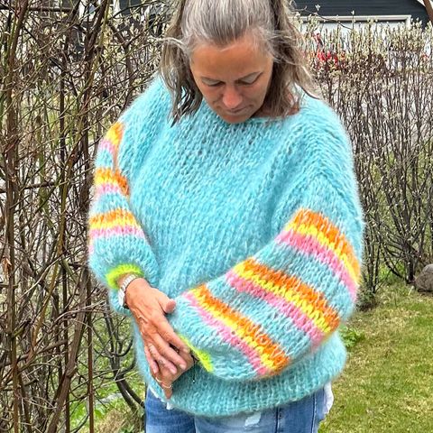 Smilla mohair Sweater fra Knitteriet, oversized fasong.